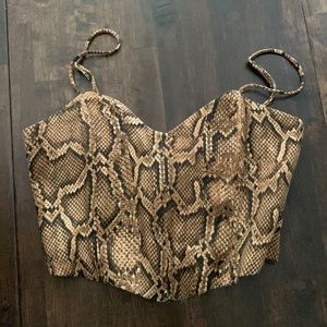 Silky Snake-print Corset